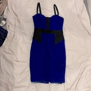 Milly Blue Spaghetti Strap Bodycon Dress Cocktail